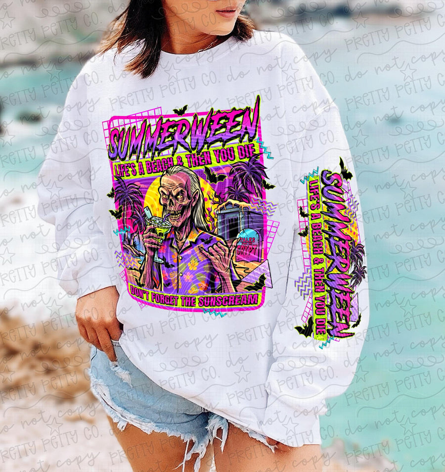 Summerween Shirt, Spooky Summer Graphic Tee, Cute Halloween in Summer T-Shirt, Pumpkin Beach Vibes Shirt, Funny Seasonal Tee for Women and Kids - Pretty Petty Co
