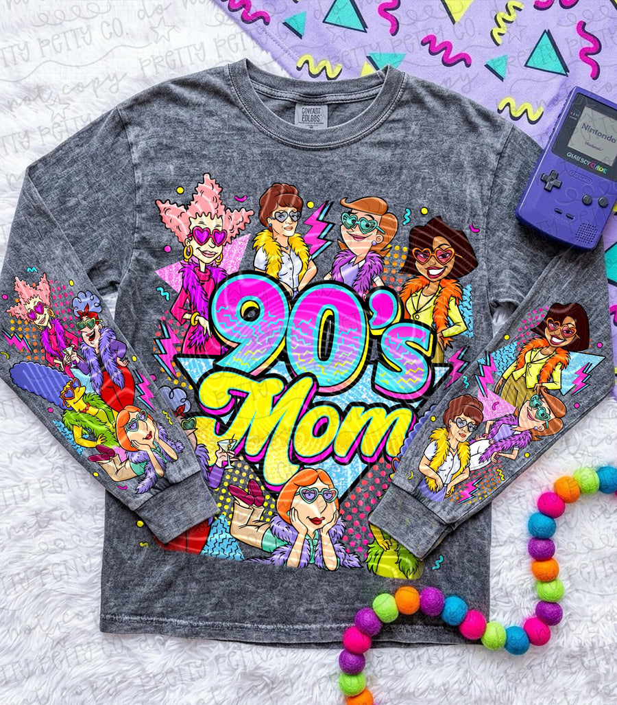 90s Mom Shirt Comfort Colors Vintage Graphic Tee Retro Cartoon Mama Shirt Nostalgic Mom Tee Gift for Mom - Pretty Petty Co