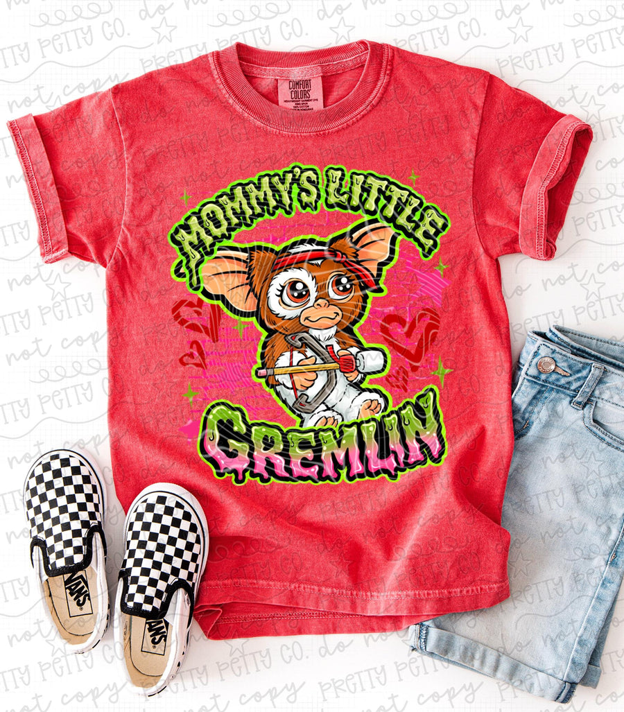 Mommy’s Little Gremlin Girl Shirt, Vintage Funny Girl Mom Graphic Tee, Chaos Mom Life T-Shirt, Cute Wild Child Shirt for Women and Kids - Pretty Petty Co