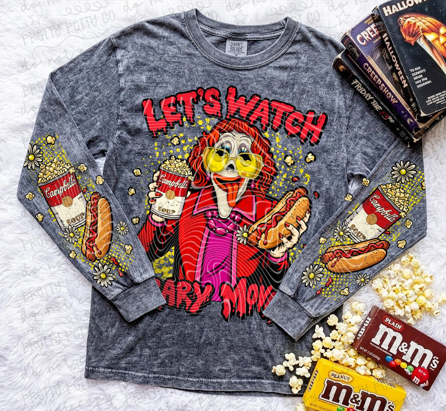 Comfort Colors Let’s Watch Scary Movies Graphic Tee | Spooky Halloween Shirt | Horror Movie Lover Tee - Pretty Petty Co