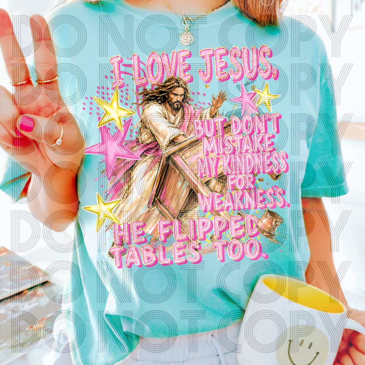I Love Jesus But Don't Mistake My Kindness for Weakness, He Flipped Tables Too Shirt | Christian Graphic Tee | Funny Faith Shirt | Religious Gift