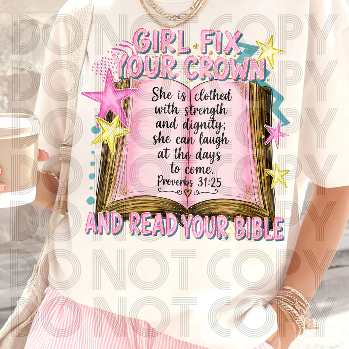 Girl, Fix Your Crown and Read Your Bible Shirt | Christian Faith Tee | Inspirational Graphic Tee | Religious Shirt for Women | Bible Gift