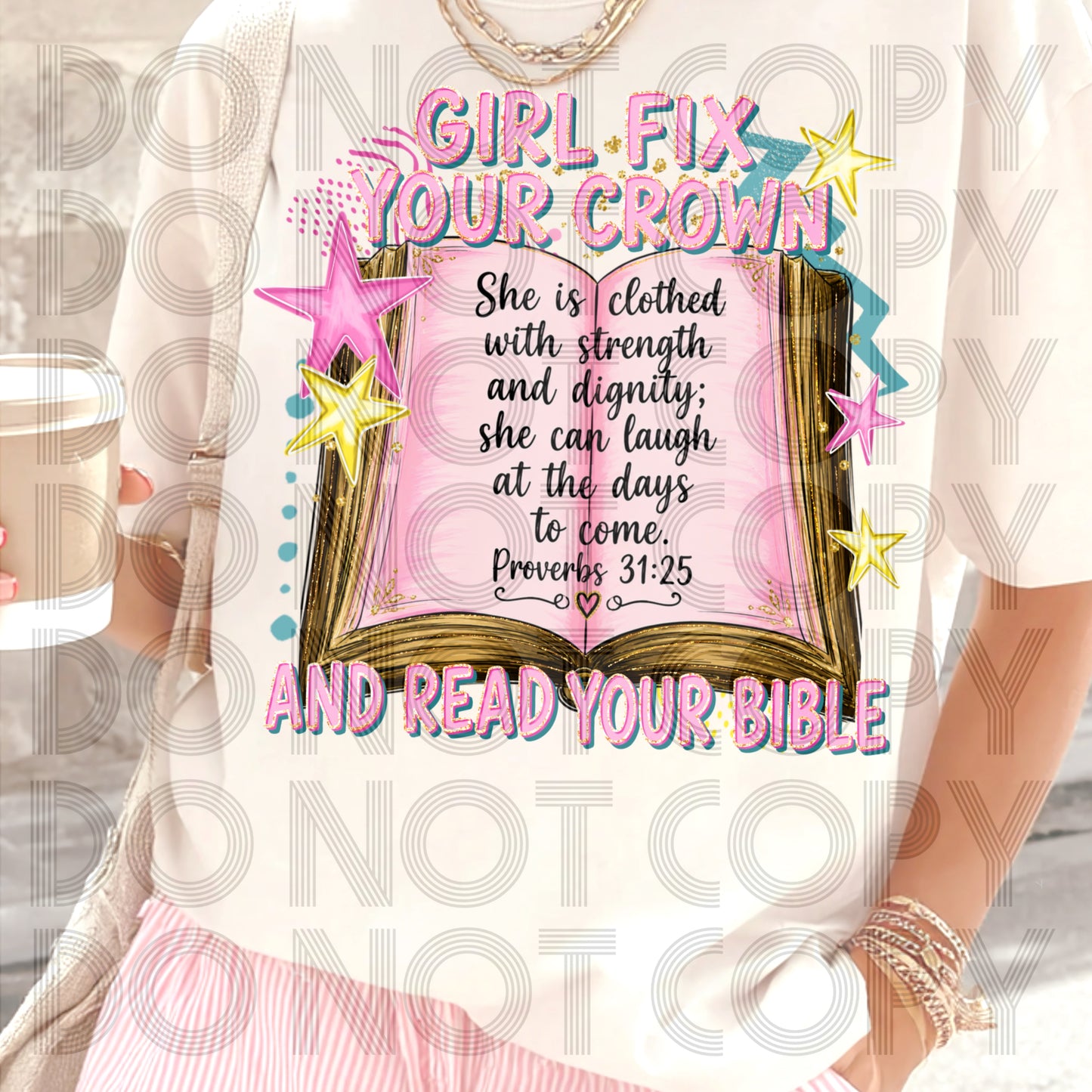 Girl, Fix Your Crown and Read Your Bible Shirt | Christian Faith Tee | Inspirational Graphic Tee | Religious Shirt for Women | Bible Gift