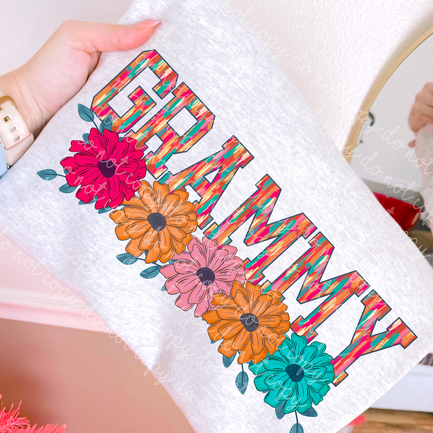 Grammy Graphic Tee | Cute Grandma Shirt | Floral Coquette Grandmother T-Shirt | Gift for Grammy