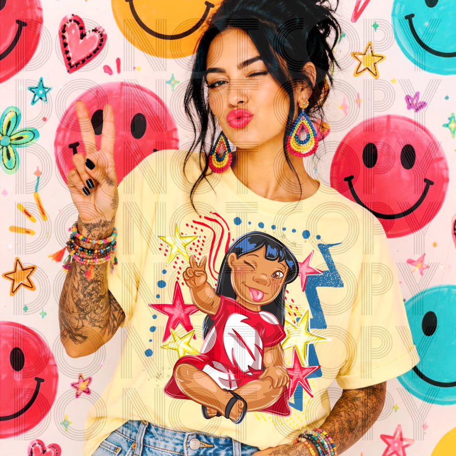 Cheeky Island Girl Graphic Tee | Funny Tropical Character Inspired Shirt | Cute Summer Tee