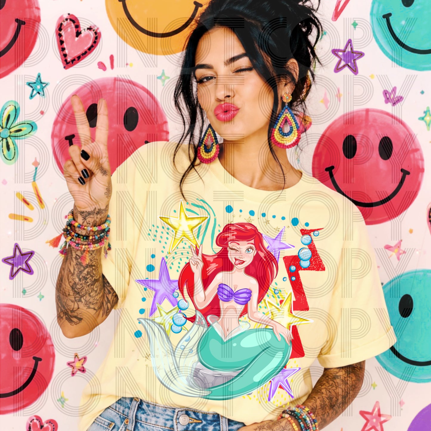 Cheeky Mermaid Princess Graphic Tee | Funny Ocean Character Inspired Shirt | Cute Boutique Tee