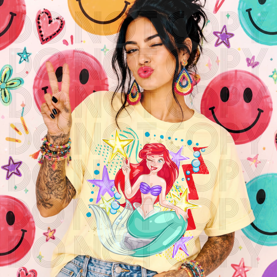Cheeky Mermaid Princess Graphic Tee | Funny Ocean Character Inspired Shirt | Cute Boutique Tee