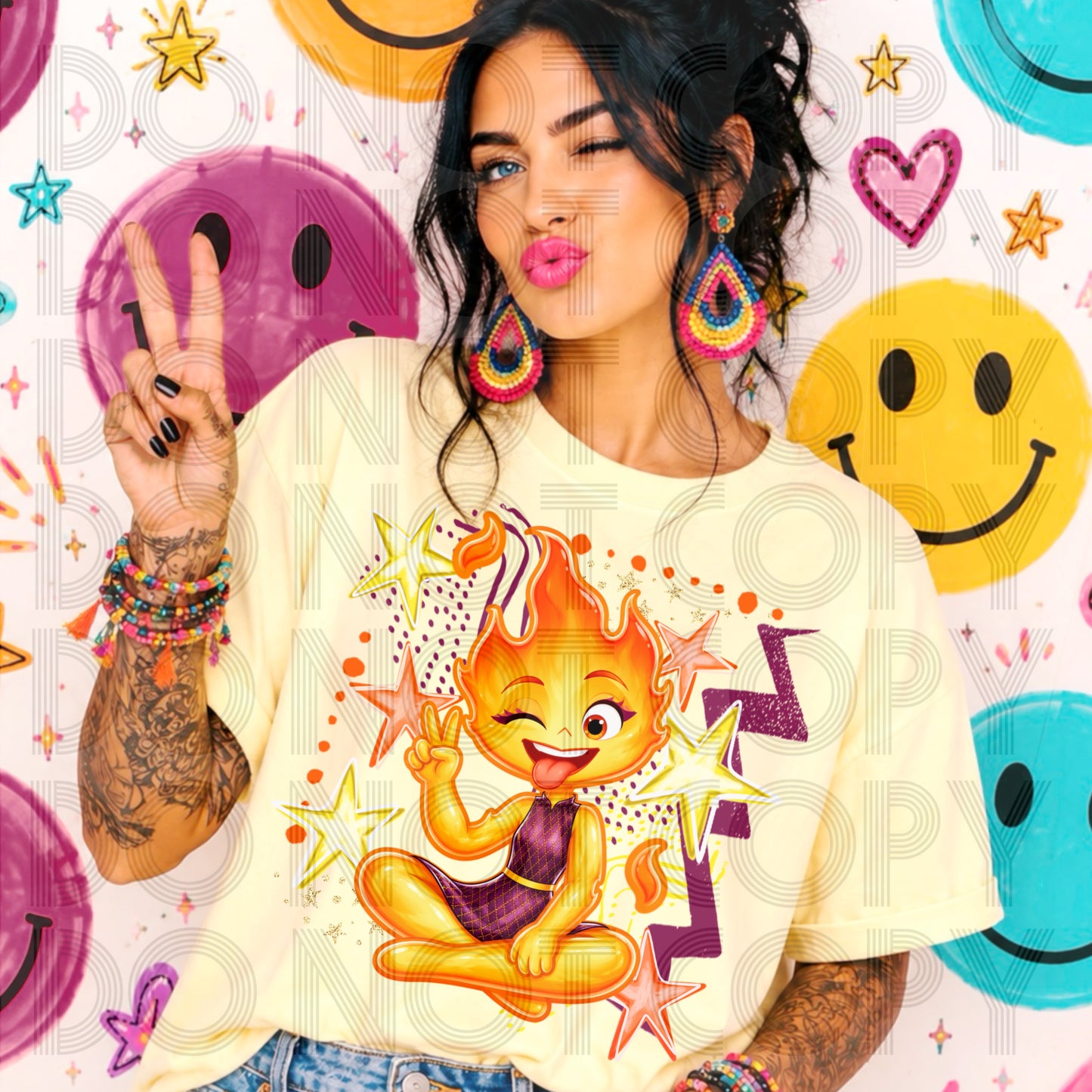 Cheeky Fire Girl Graphic Tee | Funny Element Character Inspired Shirt | Cute Boutique Tee