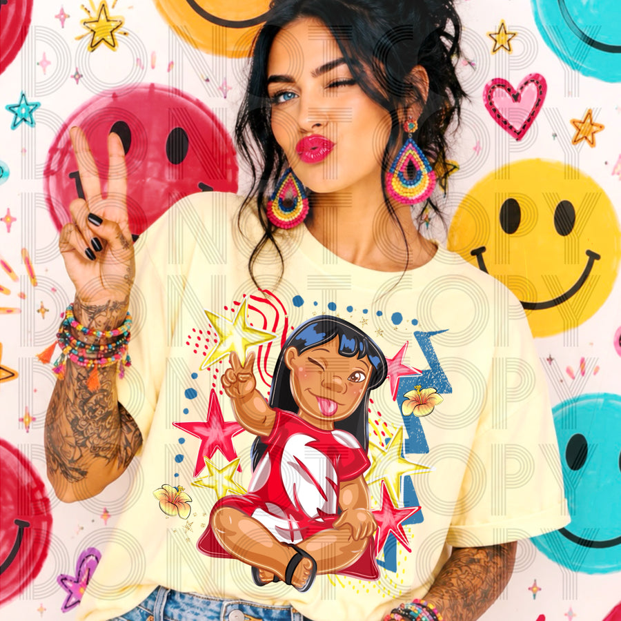 Cheeky Island Girl Graphic Tee | Funny Tropical Character Inspired Shirt | Cute Boutique Tee