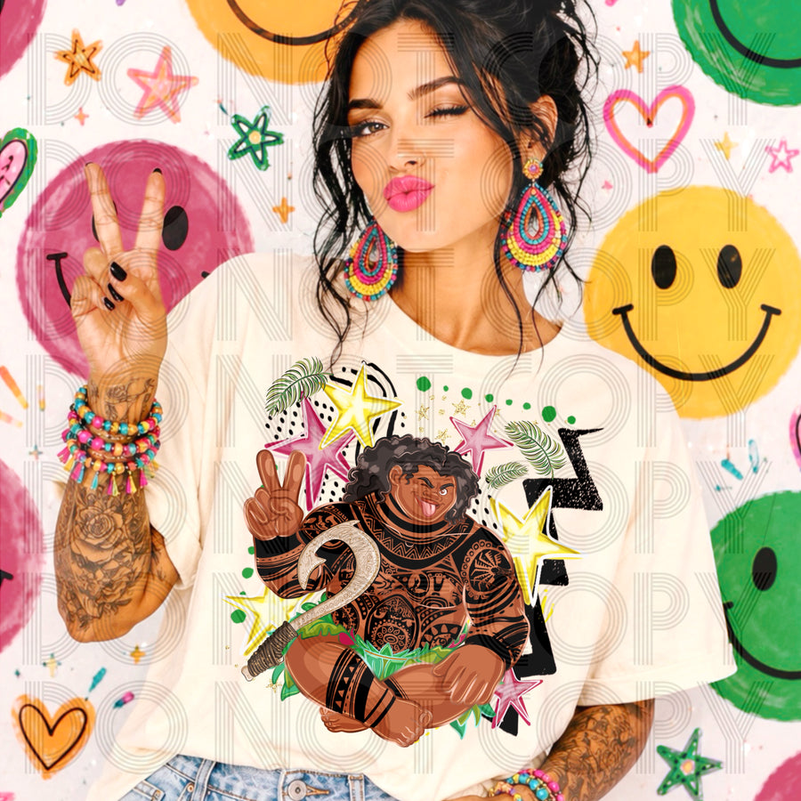 Cheeky Island Demigod Graphic Tee | Funny Tropical Character Inspired Shirt | Cute Ocean Adventure Tee