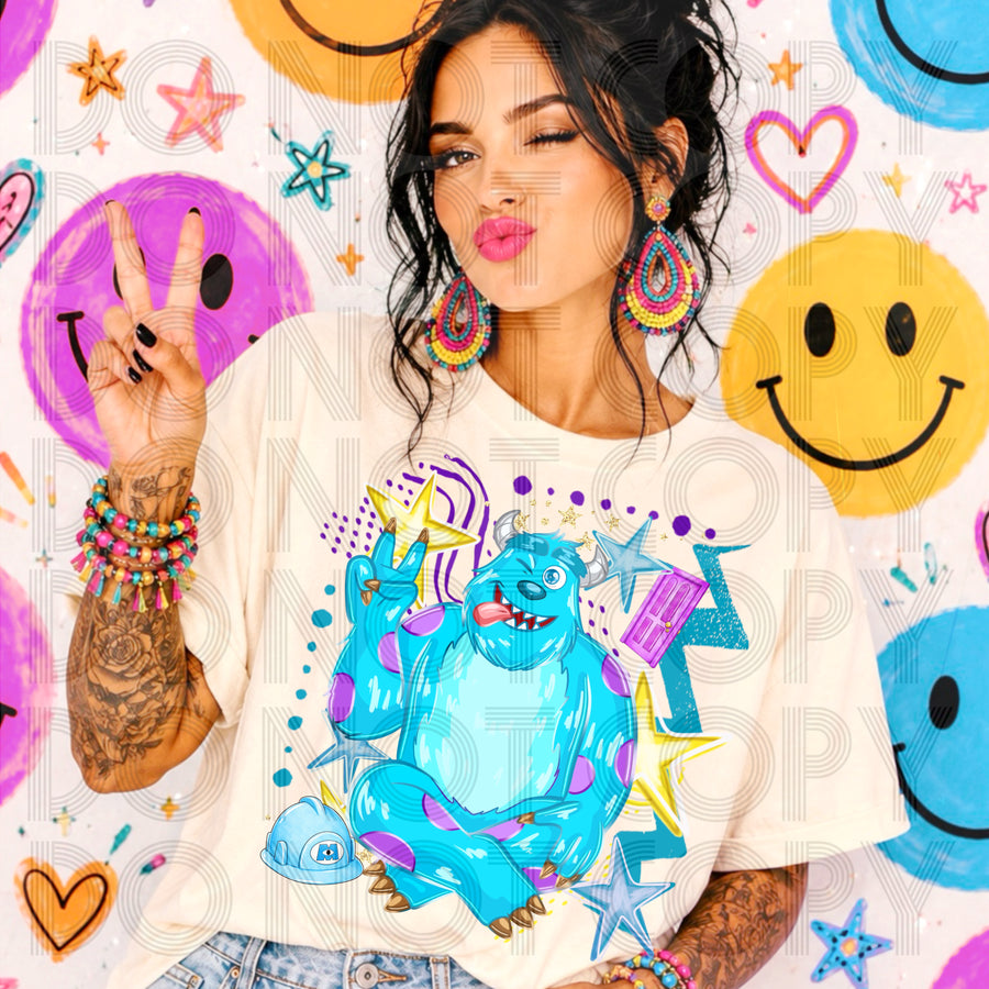 Cheeky Blue Monster Graphic Tee | Funny Monster Character Inspired Shirt | Cute Boutique Tee