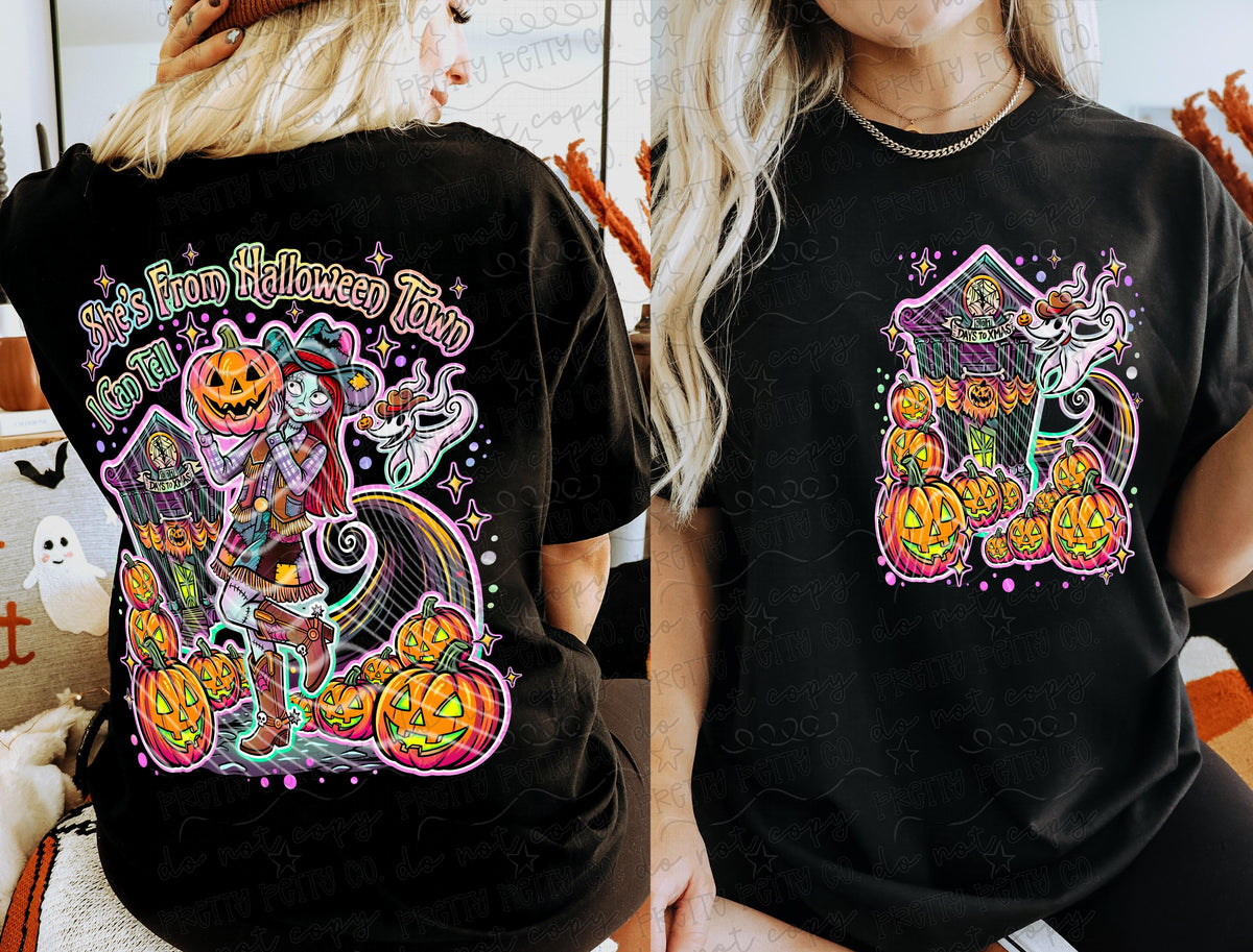 She's From Halloween Town Shirt | Spooky Season Graphic Tee | Cute Halloween Shirt | Fall Halloween Apparel | Witchy Graphic Tee