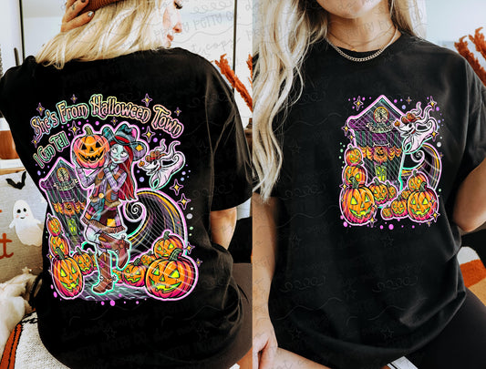 She's From Halloween Town Shirt | Spooky Season Graphic Tee | Cute Halloween Shirt | Fall Halloween Apparel | Witchy Graphic Tee