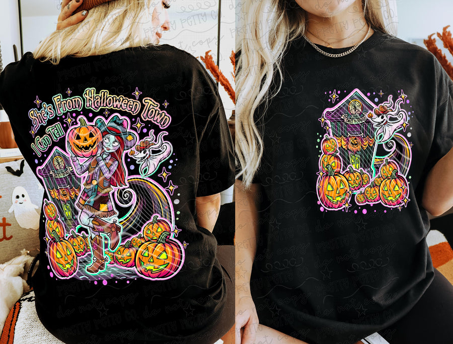 She's From Halloween Town Shirt | Spooky Season Graphic Tee | Cute Halloween Shirt | Fall Halloween Apparel | Witchy Graphic Tee