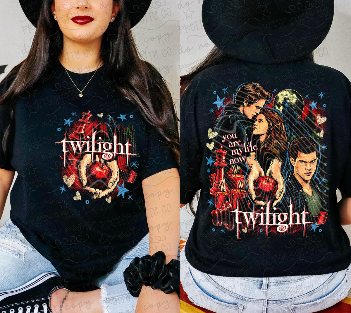 Vampire Inspired Graphic Tee or Sweatshirt | Vampire Romance Shirt | Forks Washington Movie Inspired Tee | Front Back & Sleeve Options