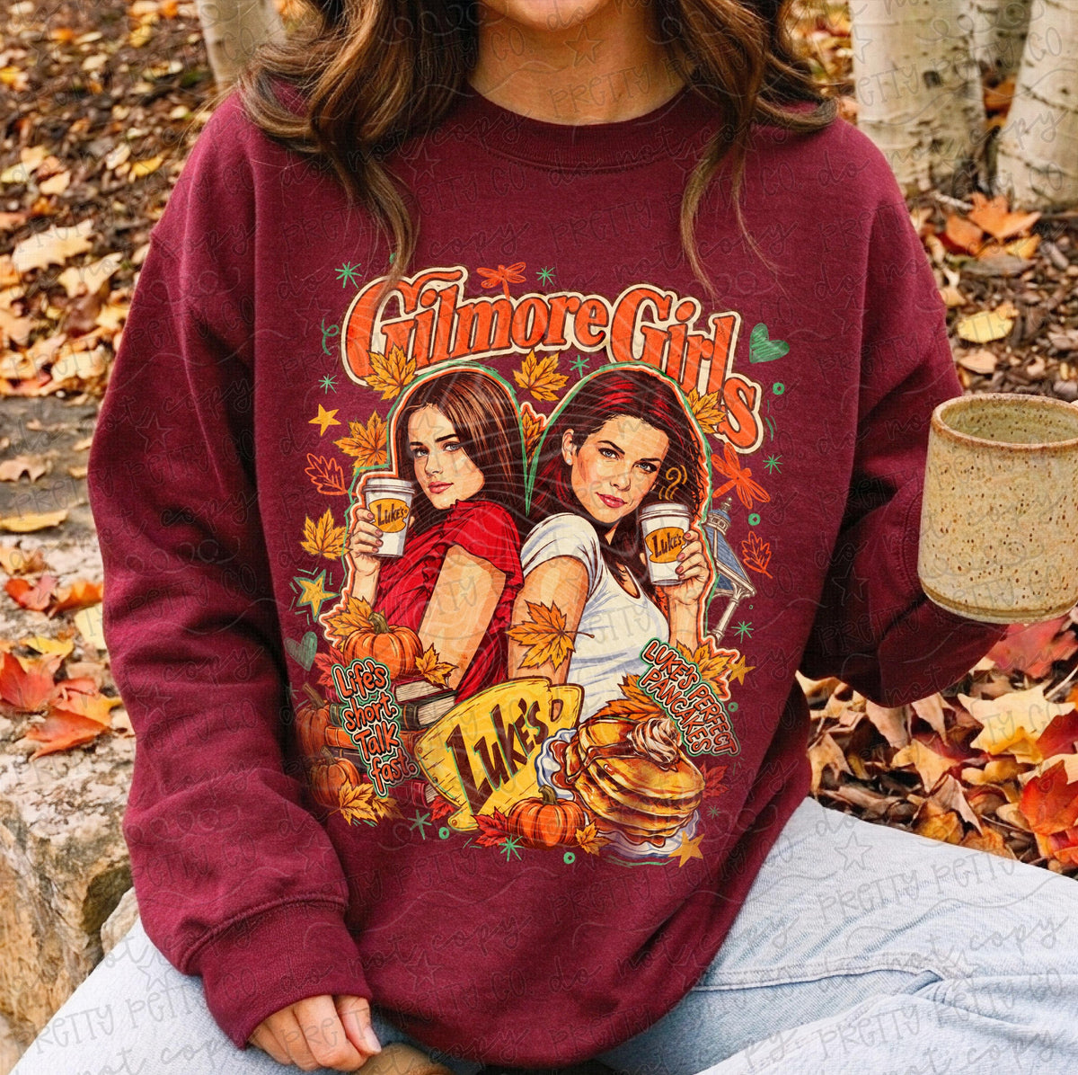 GG Fall Graphic Tee or Sweatshirt | Luke’s Diner Stars Hollow Autumn Shirt | Cozy TV Show Inspired Apparel