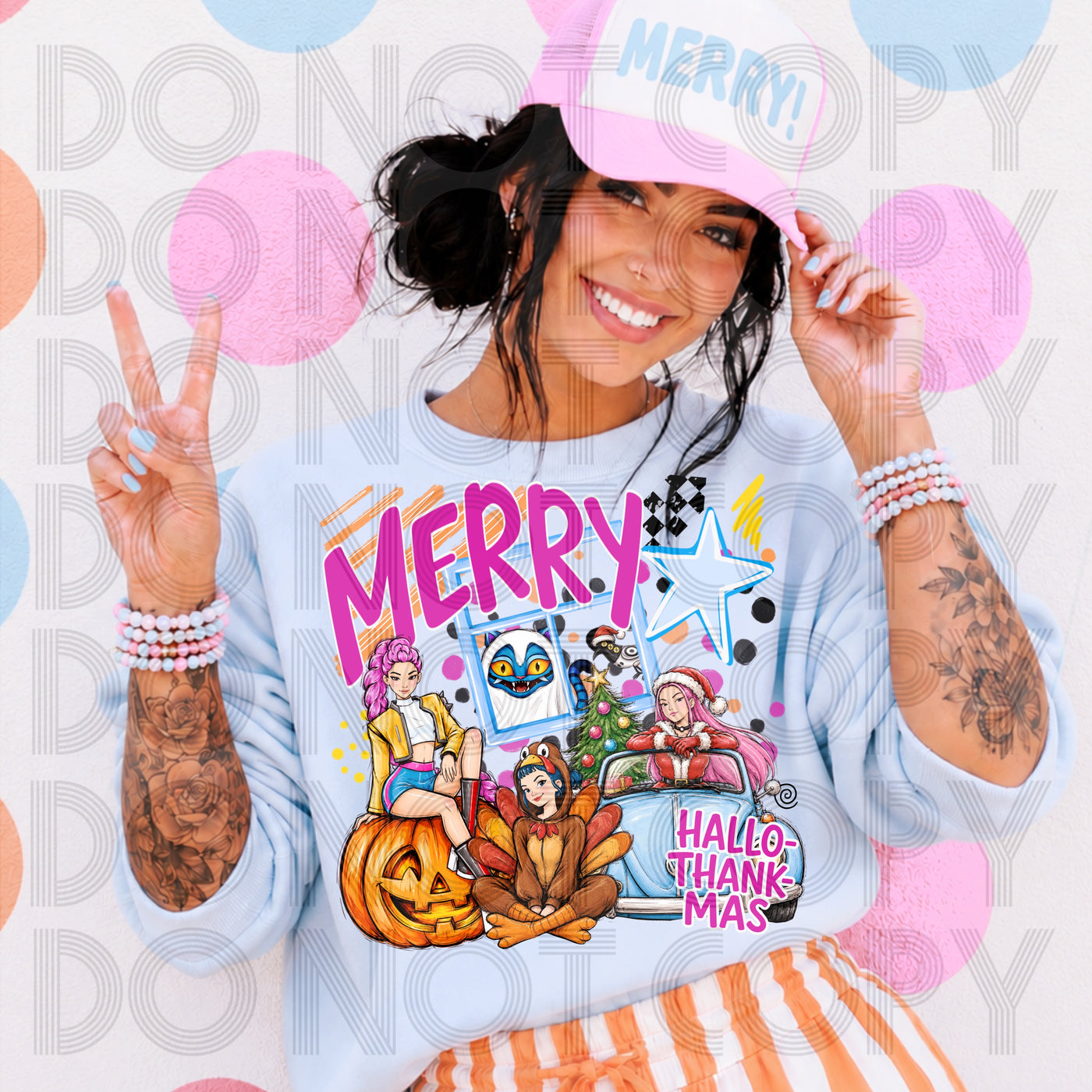 Hallow-Thank-Mas Graphic Tees – Fall Halloween Thanksgiving & Christmas Shirts