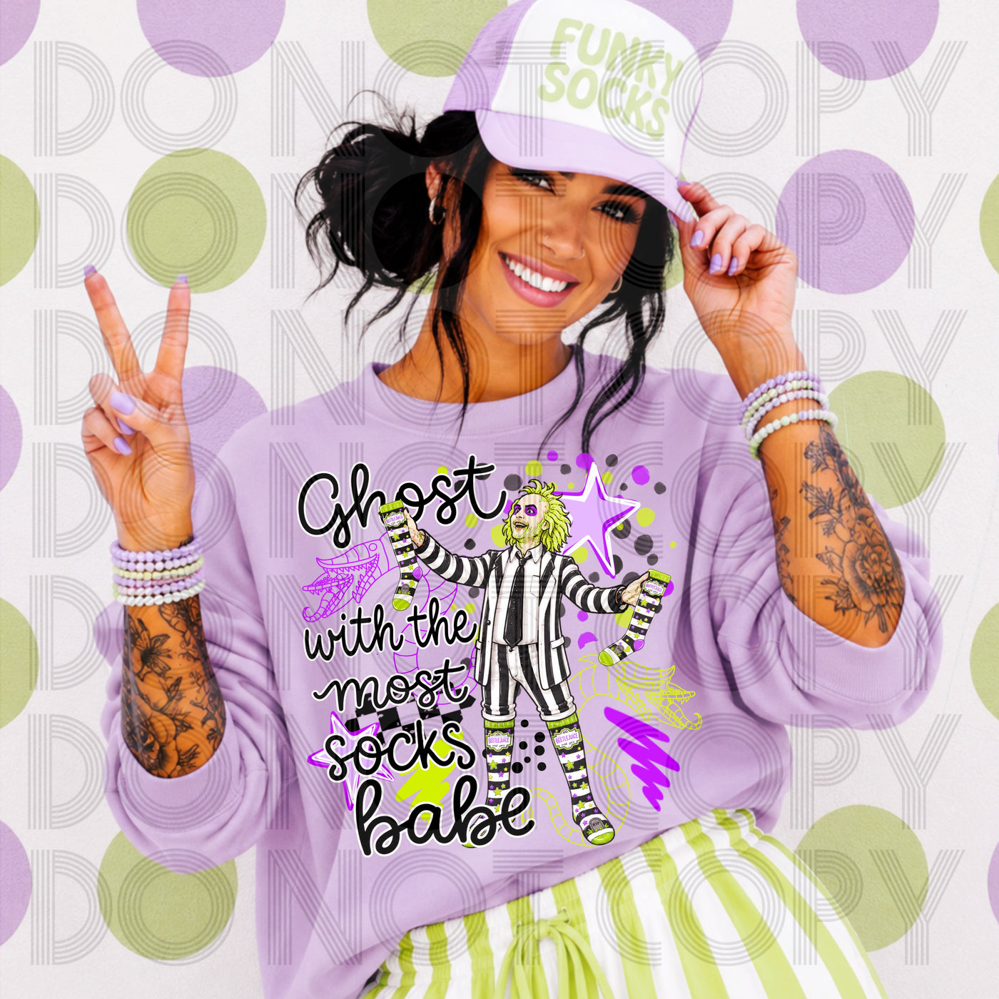 Ghost With the Most Funky Socks Halloween Graphic Tee