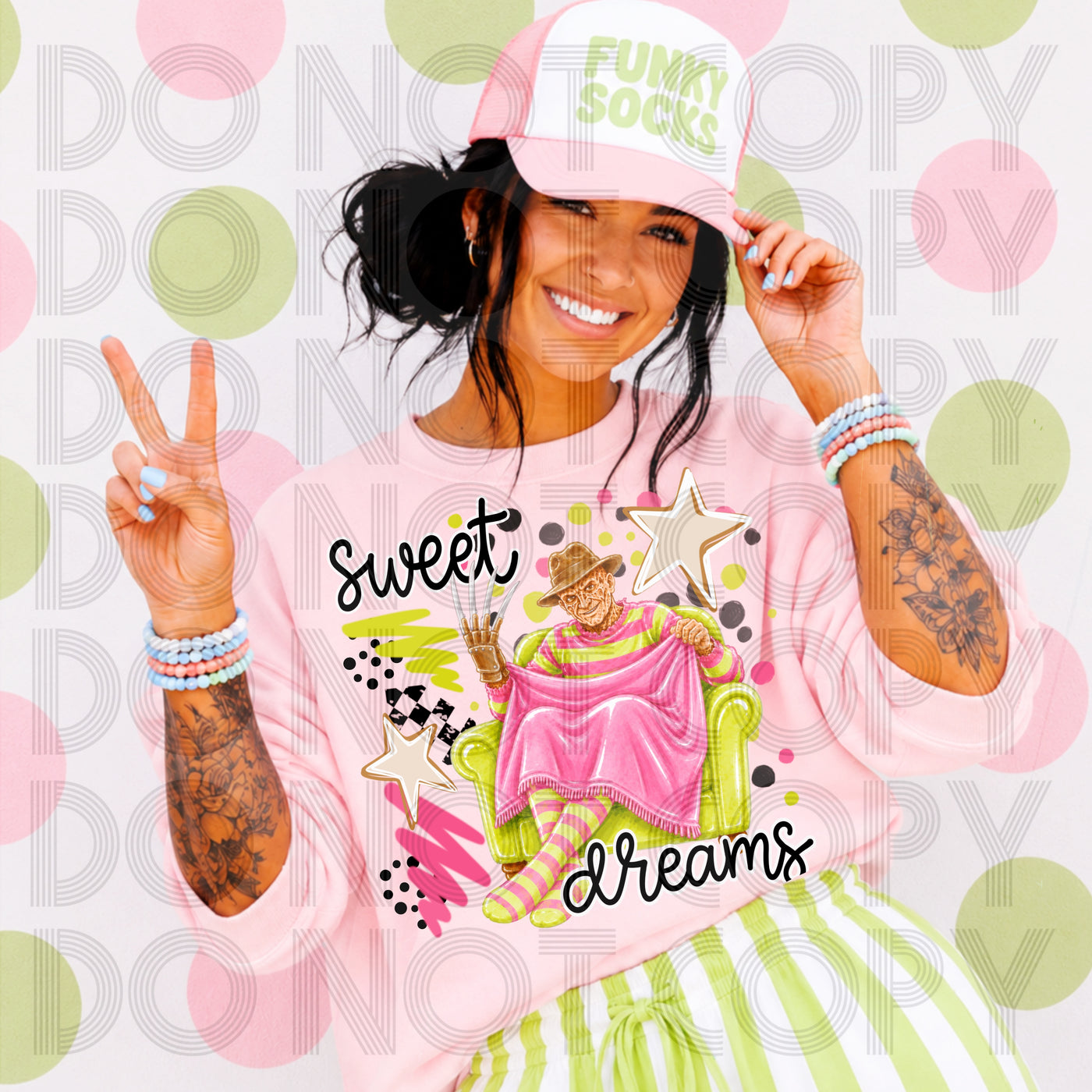 Sweet Dreams Funky Socks Horror Graphic Tee