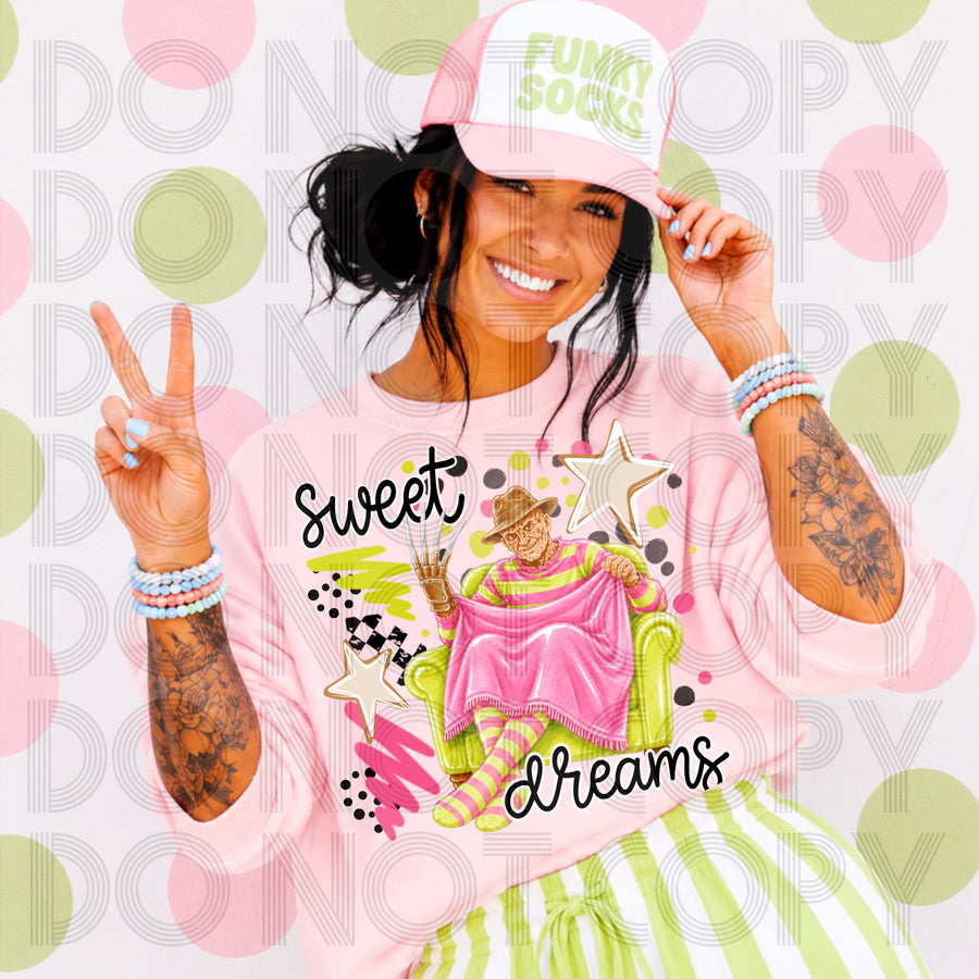 Sweet Dreams Funky Socks Horror Graphic Tee