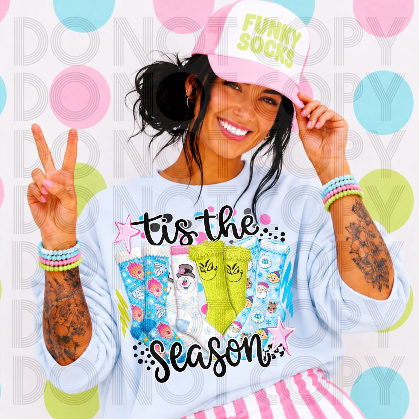 Tis the Season Funky Socks Christmas Graphic Tee
