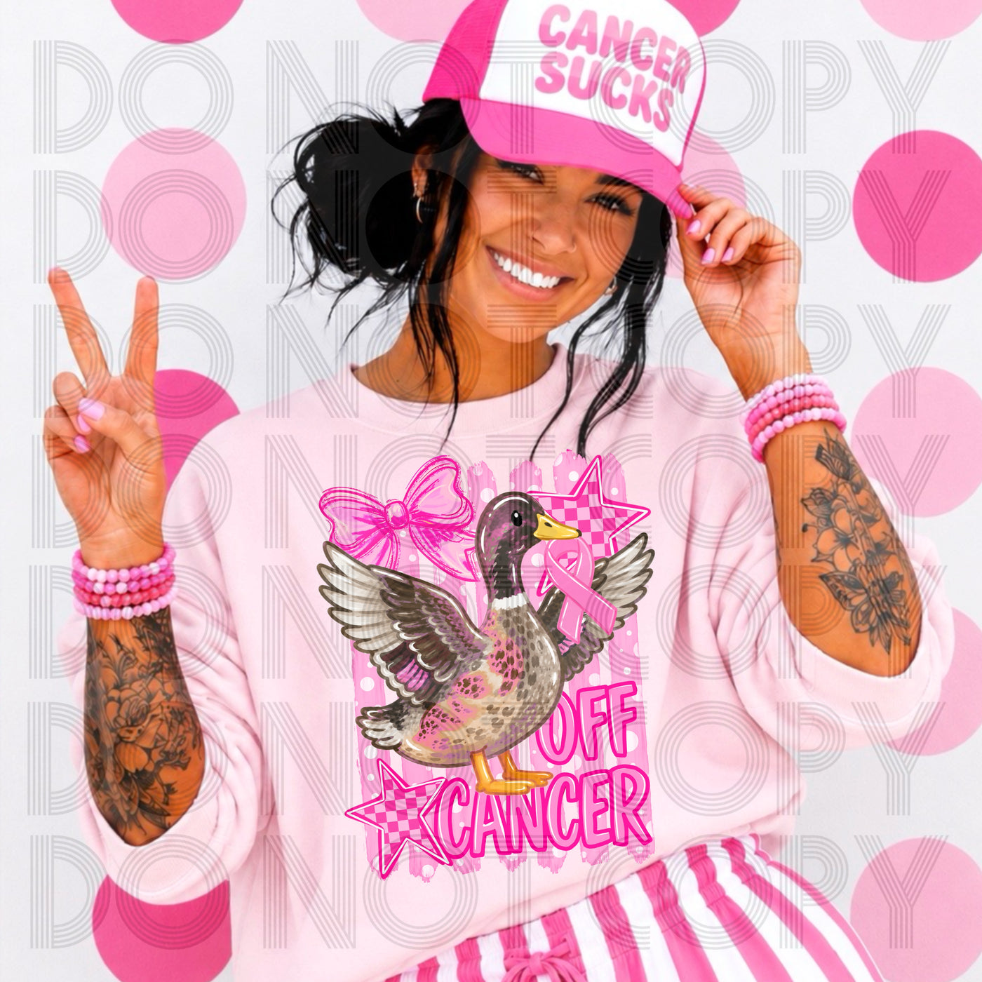 Duck Off Cancer Breast Cancer Awareness Graphic Tee