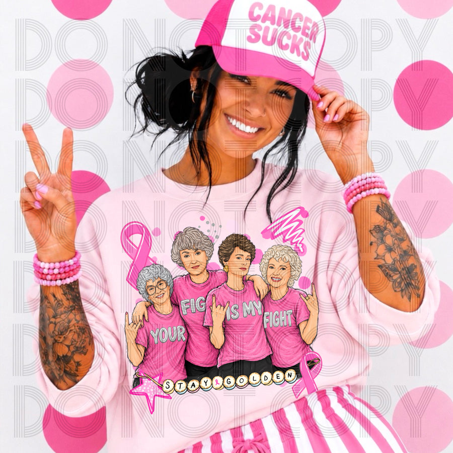 Your Fight Is My Fight Breast Cancer Awareness Graphic Tee
