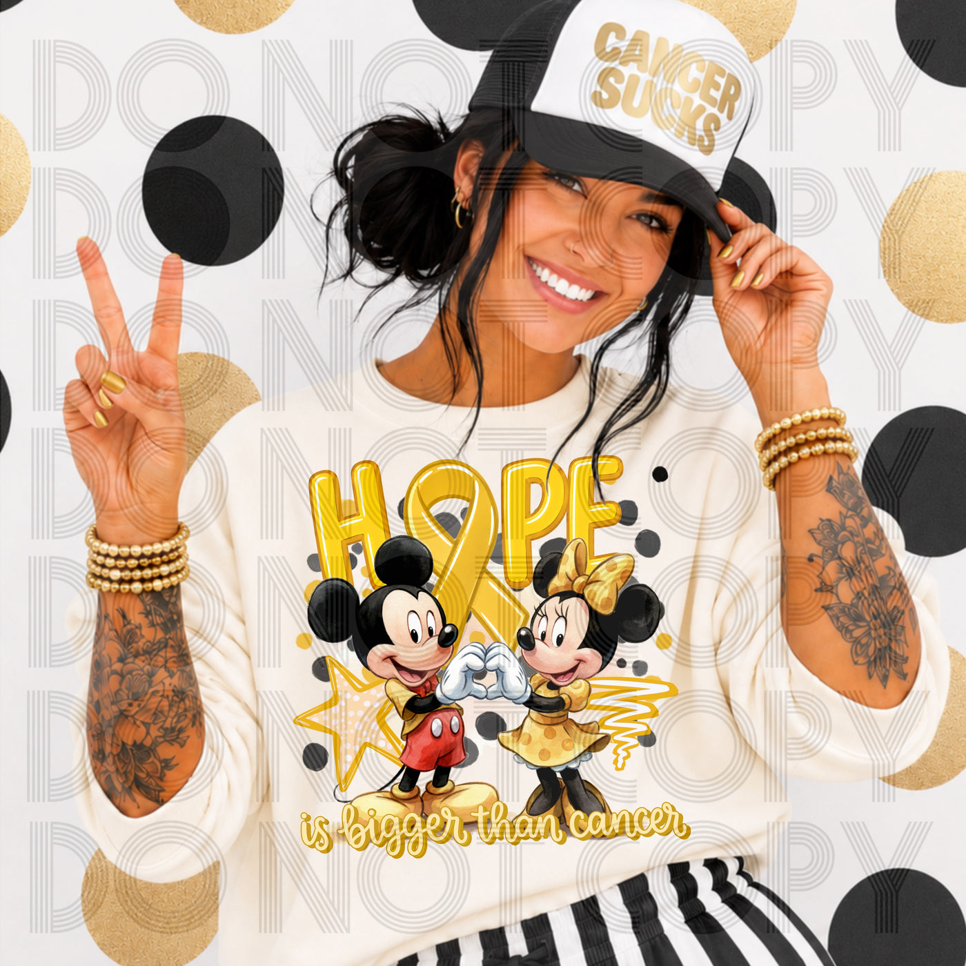 Childhood Cancer Awareness Graphic Tee | Hope Is Bigger Than Cancer Shirt | Gold Ribbon Support Tee