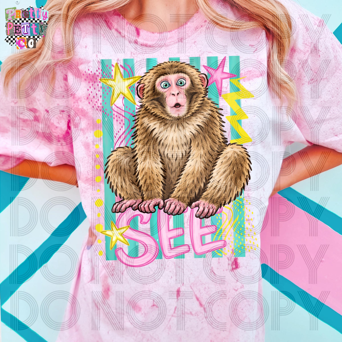 Monkey See Monkey Do Comfort Colors Colorblast Graphic Tee, Funny Retro Quote Shirt, Playful Boutique Style, Adult & Youth Sizes - Pretty Petty Co