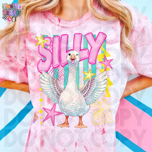 Silly Goose Comfort Colors Colorblast Graphic Tee, Funny Cute Animal Shirt, Playful Humor Boutique Style, Adult & Youth Sizes