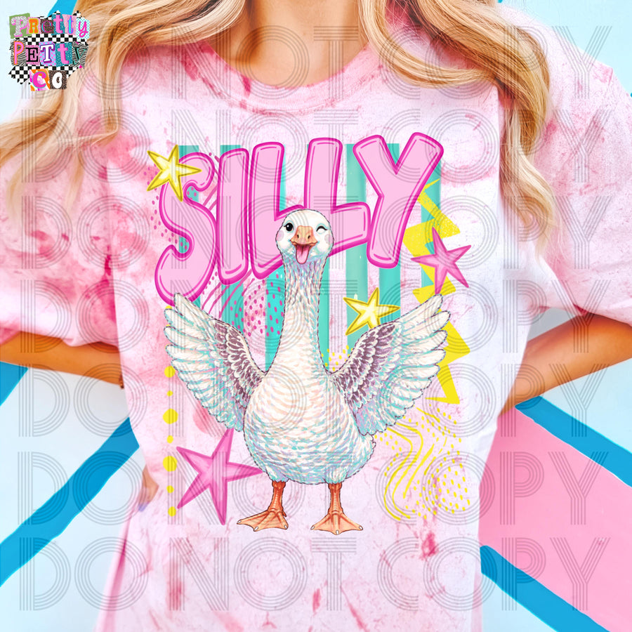 Silly Goose Comfort Colors Colorblast Graphic Tee, Funny Cute Animal Shirt, Playful Humor Boutique Style, Adult & Youth Sizes - Pretty Petty Co