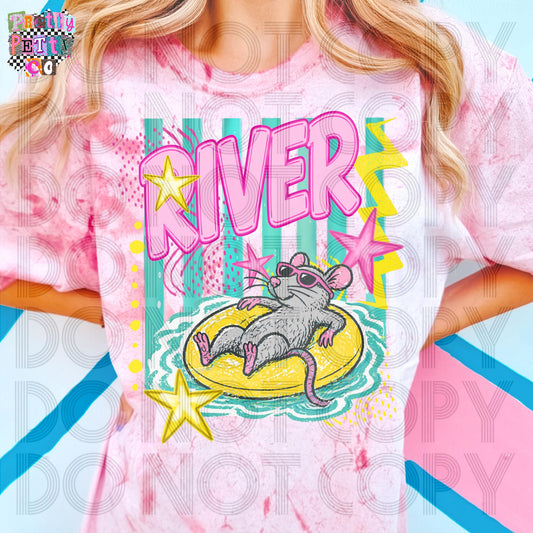 River Rat Comfort Colors Colorblast Graphic Tee, Outdoorsy Fishing Humor Shirt, Country River Life Vibes, Trendy Boutique Style, Adult & Youth Sizes