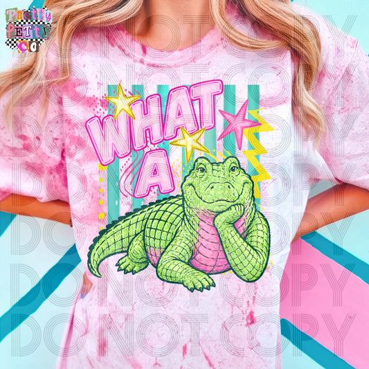 What a Croc Comfort Colors Colorblast Graphic Tee, Funny Crocodile Pun Shirt, Retro Animal Humor, Trendy Boutique Style, Adult & Youth Sizes