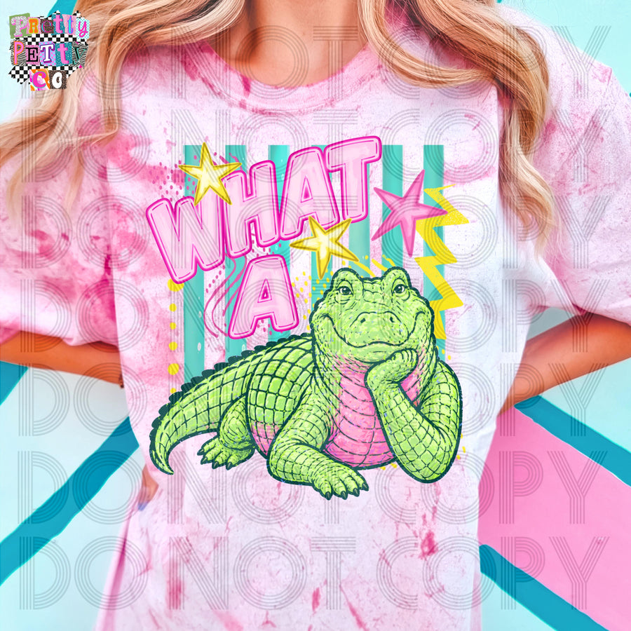 What a Croc Comfort Colors Colorblast Graphic Tee, Funny Crocodile Pun Shirt, Retro Animal Humor, Trendy Boutique Style, Adult & Youth Sizes - Pretty Petty Co