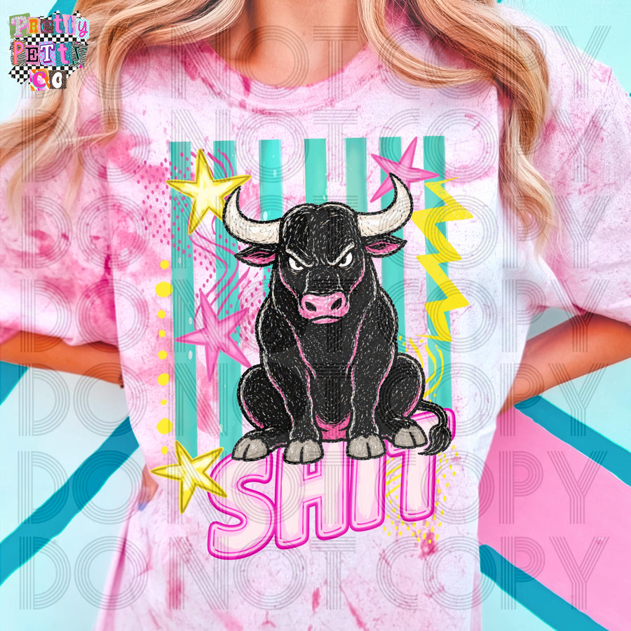 Bull Shit Comfort Colors Colorblast Graphic Tee, Funny Farm Animal Humor Shirt, Sarcastic Country Vibes, Trendy Boutique Style, Adult & Youth Sizes - Pretty Petty Co
