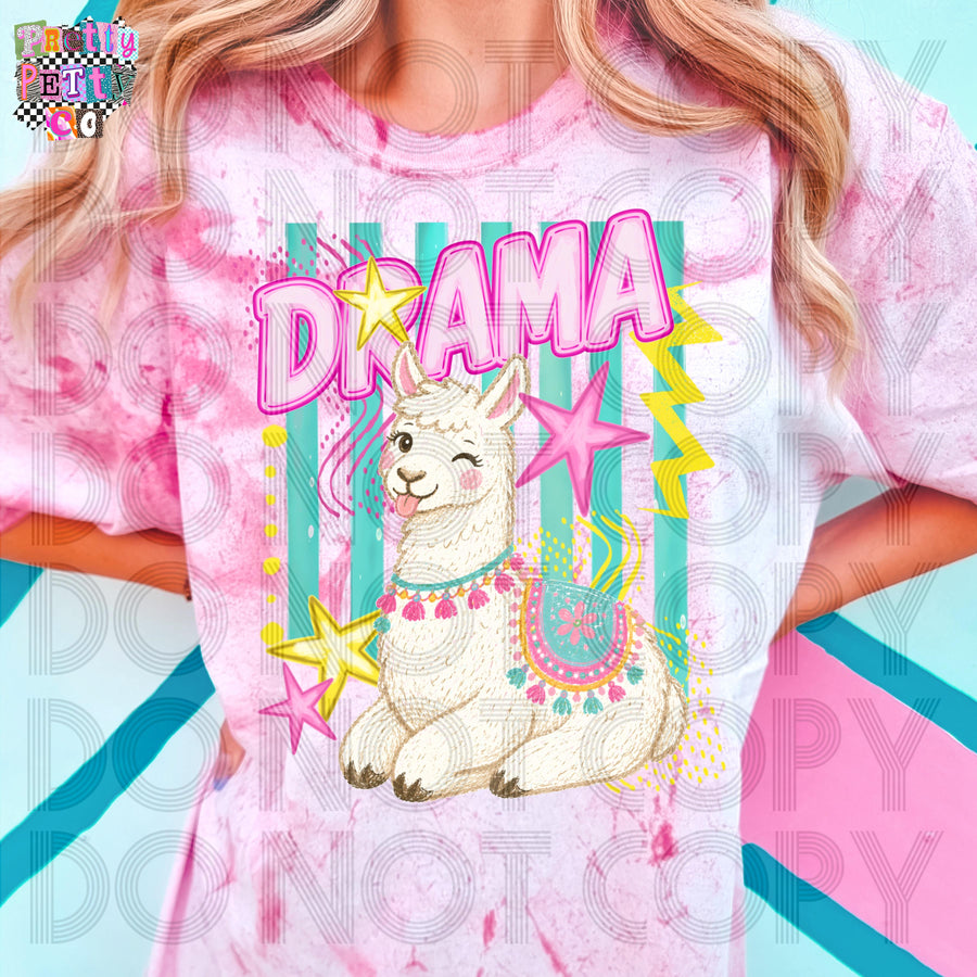 Drama Llama Comfort Colors Colorblast Graphic Tee, Funny Sassy Llama Shirt, Sarcastic Humor, Trendy Boutique Style, Adult & Youth Sizes - Pretty Petty Co