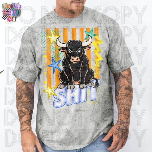 Bull Shit Comfort Colors Colorblast Graphic Tee, Funny Farm Animal Humor Shirt, Sarcastic Country Vibes, Trendy Boutique Style, Adult & Youth Sizes