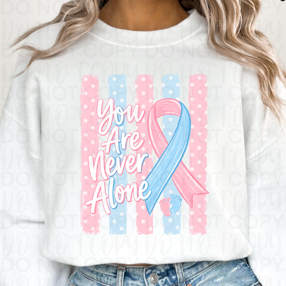 You Are Never Alone Pregnancy & Infant Loss Awareness Shirt | Baby Loss Remembrance Graphic Tee | Angel Baby Memorial T-Shirt 💗💙