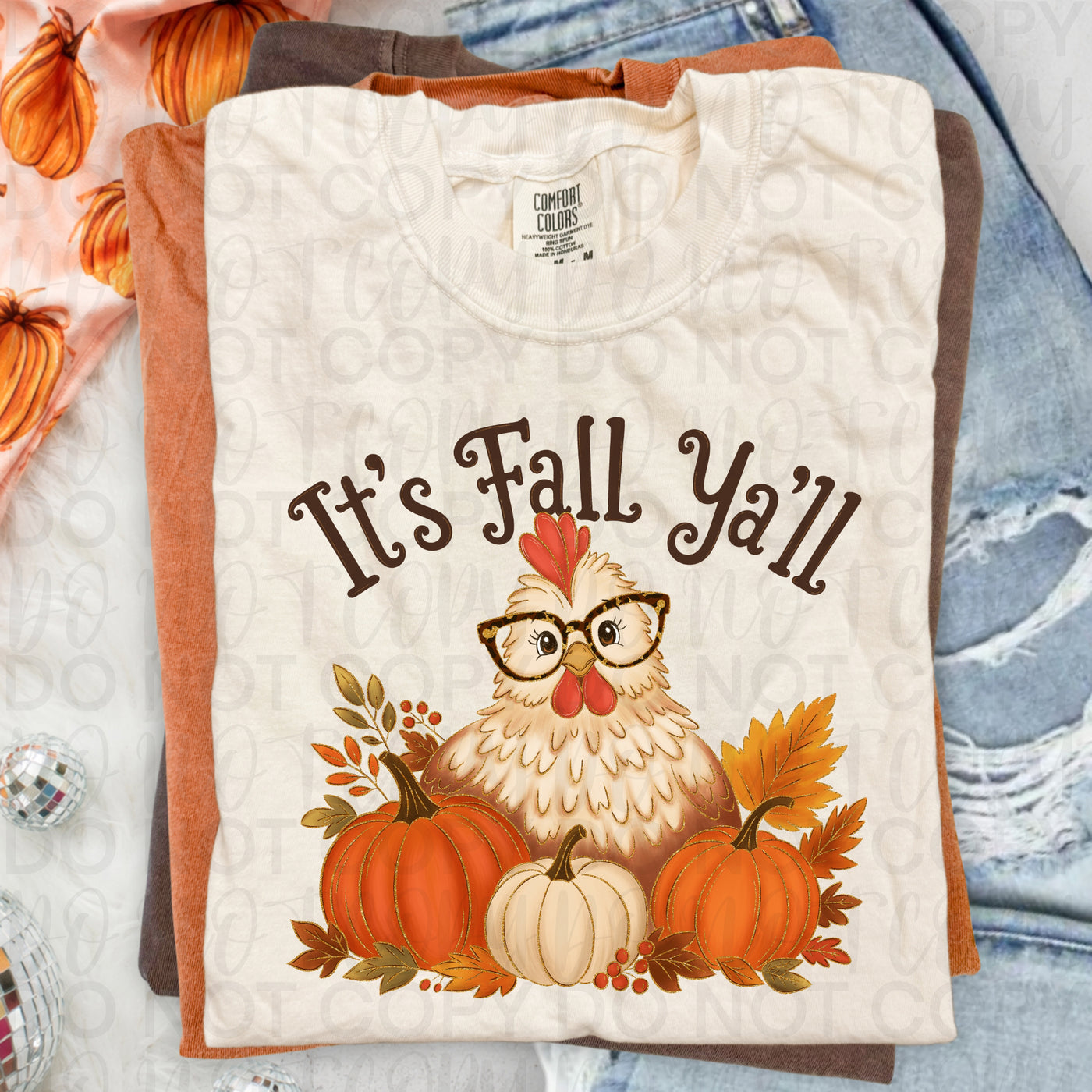 It’s Fall Y’all Chicken Shirt | Cute Fall Chicken Graphic Tee | Pumpkin Autumn Shirt | Farmhouse Fall Tee