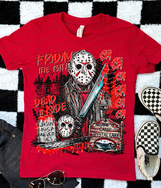 Hockey Mask Slasher Graphic Tee | Spooky Horror Shirt