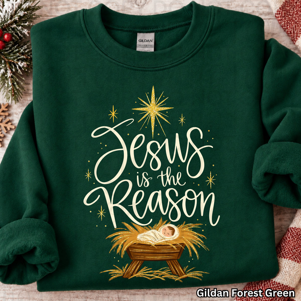 Jesus Is the Reason Christian Christmas Shirt – Nativity Faith Based Holiday Apparel