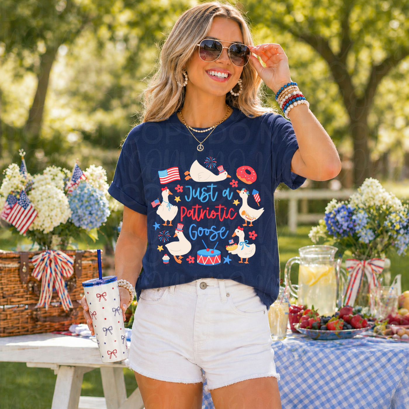 Patriotic Goose Shirt | Red White and Blue Goose Graphic Tee