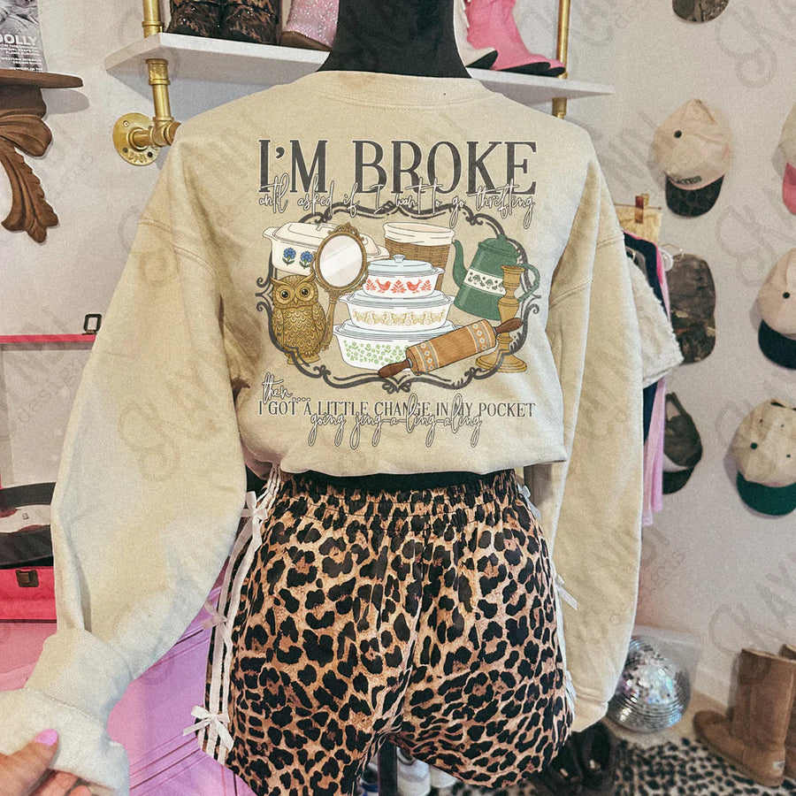 Im Broke Until Thrifting Graphic Tee – Funny Money Humor Shirt, Petty Relatable Graphic T-Shirt  Thrifting Money Tee – “I Got a Little Change in My Pocket Going Jing a Ling a Ling” Shirt, Funny Relatable T-Shirt - Pretty Petty Co
