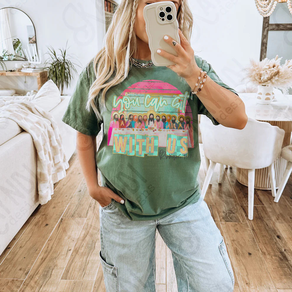 You Can Sit With Us Last Supper Graphic Tee – Funny Pop Culture T-Shirt, Edgy Statement Shirt for Women - Pretty Petty Co