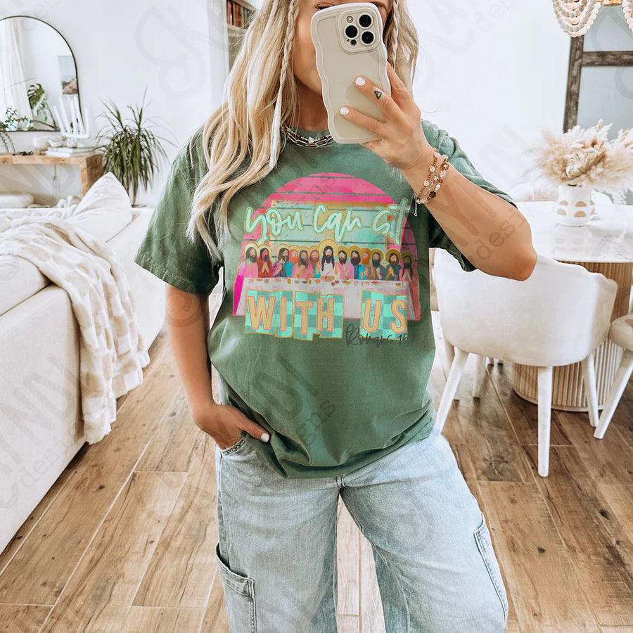 You Can Sit With Us Last Supper Graphic Tee – Funny Pop Culture T-Shirt, Edgy Statement Shirt for Women - Pretty Petty Co