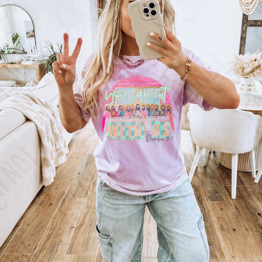You Can Sit With Us Last Supper Graphic Tee – Funny Pop Culture T-Shirt, Edgy Statement Shirt for Women