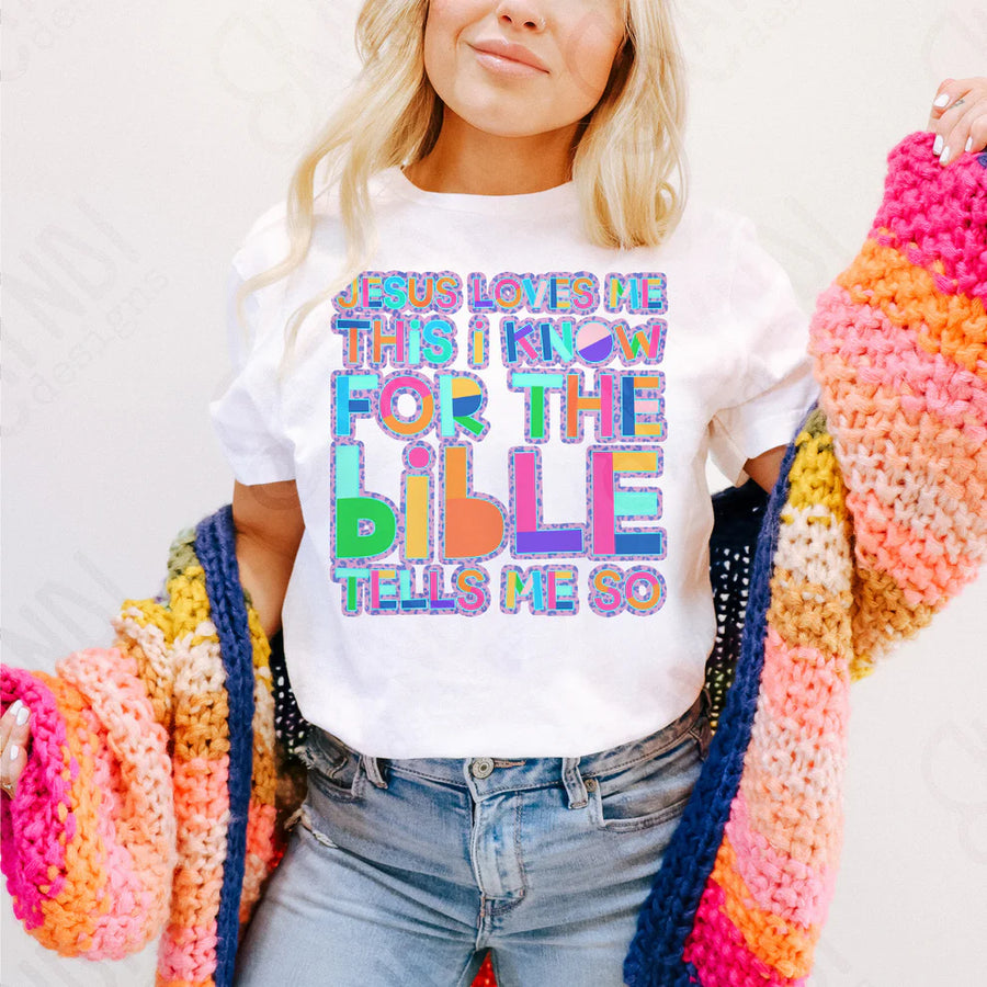 Jesus Loves Me This I Know Graphic Tee – Faith-Based Shirt, Bible Quote T-Shirt, Inspirational Christian Tee - Pretty Petty Co