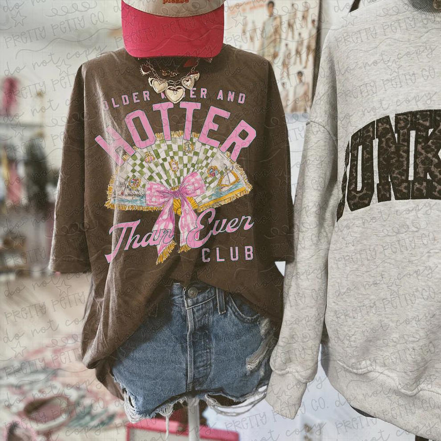 Hotter Than Ever Club Graphic Tee | Trendy Hot Girl Summer Shirt | Retro Summer Comfort Colors Tee | Cute Vacation Beach Outfit - Pretty Petty Co