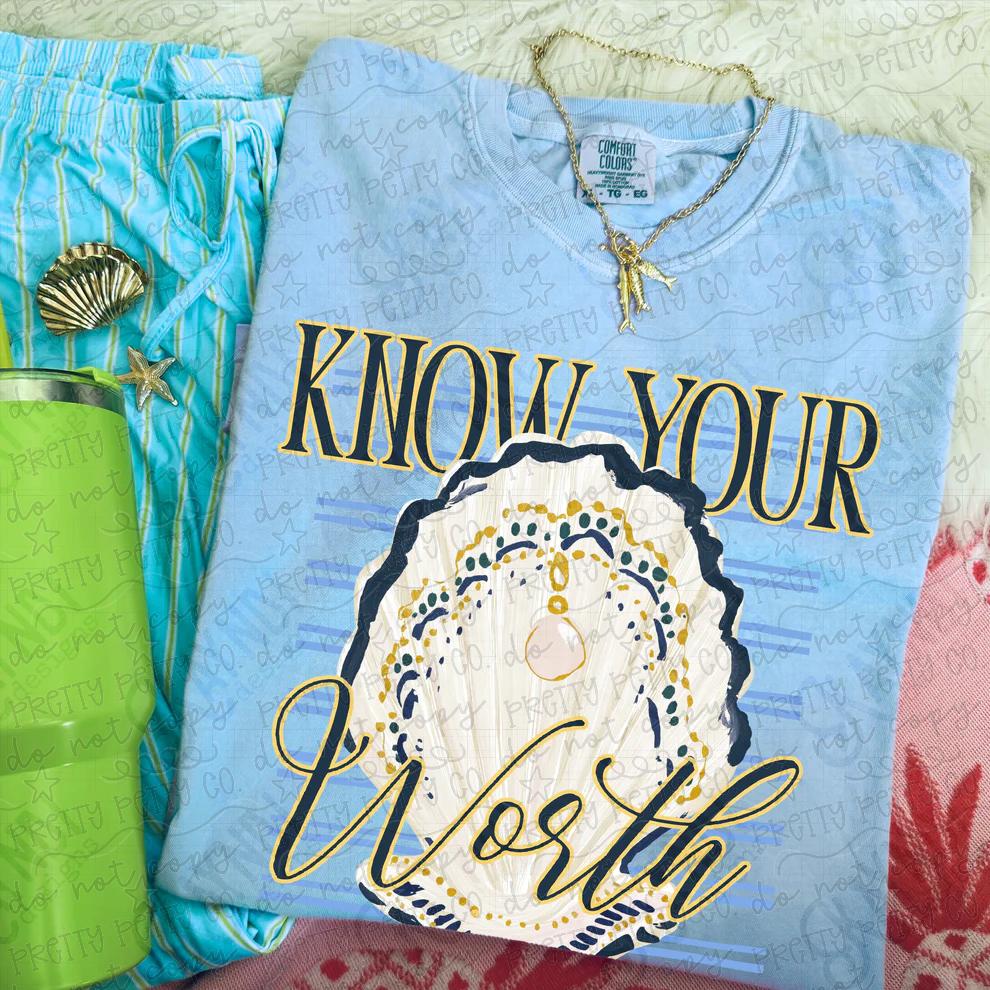 Know Your Worth Graphic Tee | Inspirational Motivational Shirt | Positive Affirmation Comfort Colors Tee | Self Love Retro T-Shirt - Pretty Petty Co