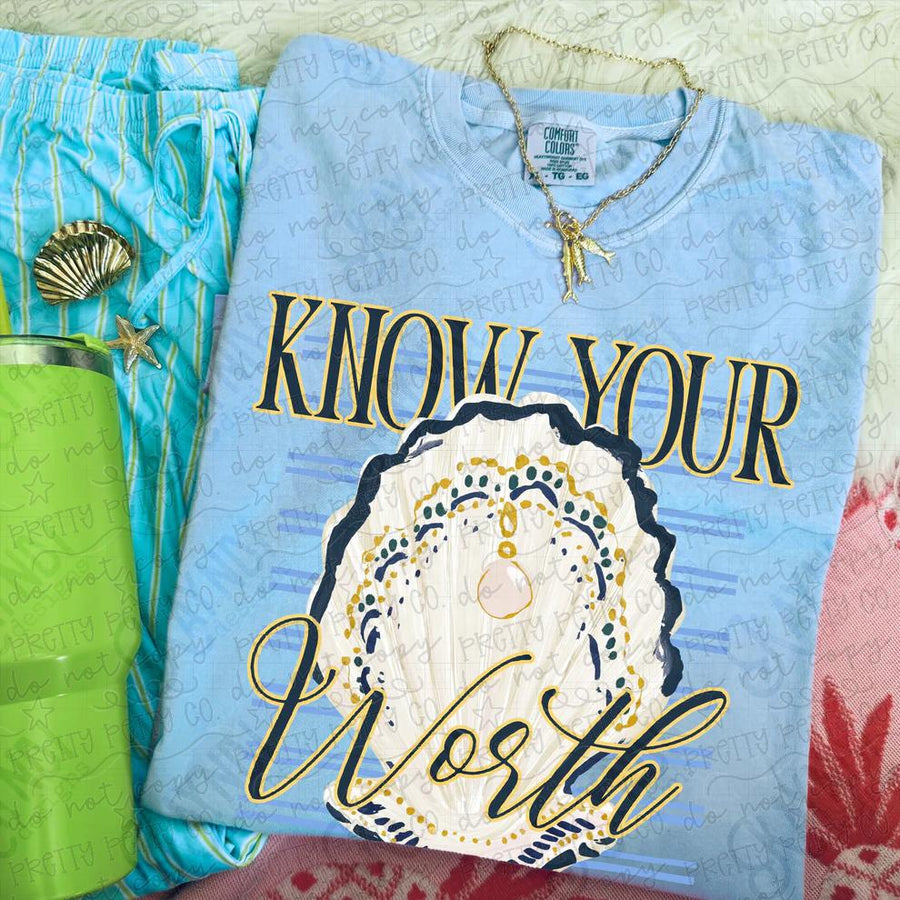 Know Your Worth Graphic Tee | Inspirational Motivational Shirt | Positive Affirmation Comfort Colors Tee | Self Love Retro T-Shirt - Pretty Petty Co